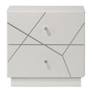 Esther White/Silver Nightstand - Ornate Home