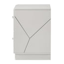 Esther White/Silver Nightstand - Ornate Home