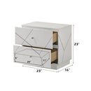 Esther White/Silver Nightstand - Ornate Home