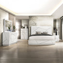 Esther White/Silver Nightstand - Ornate Home