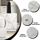 Esther White/Silver Nightstand - Ornate Home