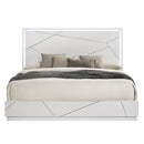Esther White/Silver Queen Bed w/LED - Ornate Home