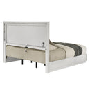 Esther White/Silver Queen Bed w/LED - Ornate Home