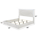 Esther White/Silver Queen Bed w/LED - Ornate Home