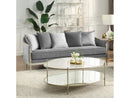 Fernando Gray/Champagne Sofa w/ 5 Pillows - Ornate Home