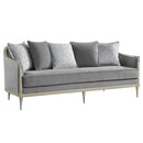 Fernando Gray/Champagne Sofa w/ 5 Pillows - Ornate Home