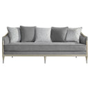 Fernando Gray/Champagne Sofa w/ 5 Pillows - Ornate Home