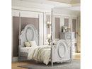 Flora Gray Twin Bed W/Poster - Ornate Home