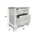 Flora White Nightstand - Ornate Home