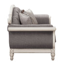Florian Gray & Antique White Loveseat W/3 Pillows - Ornate Home