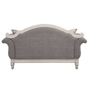 Florian Gray & Antique White Loveseat W/3 Pillows - Ornate Home