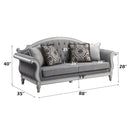 Florian Gray & Antique White Sofa W/4 Pillows - Ornate Home