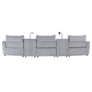 Fullar Light Gary Modular Console w/Speaker & Cup Holder - Ornate Home