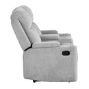 Galya Light Gray Motion Loveseat w/Console - Ornate Home