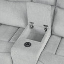 Galya Light Gray Motion Loveseat w/Console - Ornate Home