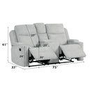 Galya Light Gray Motion Loveseat w/Console - Ornate Home