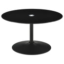 Ganso Black 2-piece Round Glass Top Coffee and End Table Set - Ornate Home