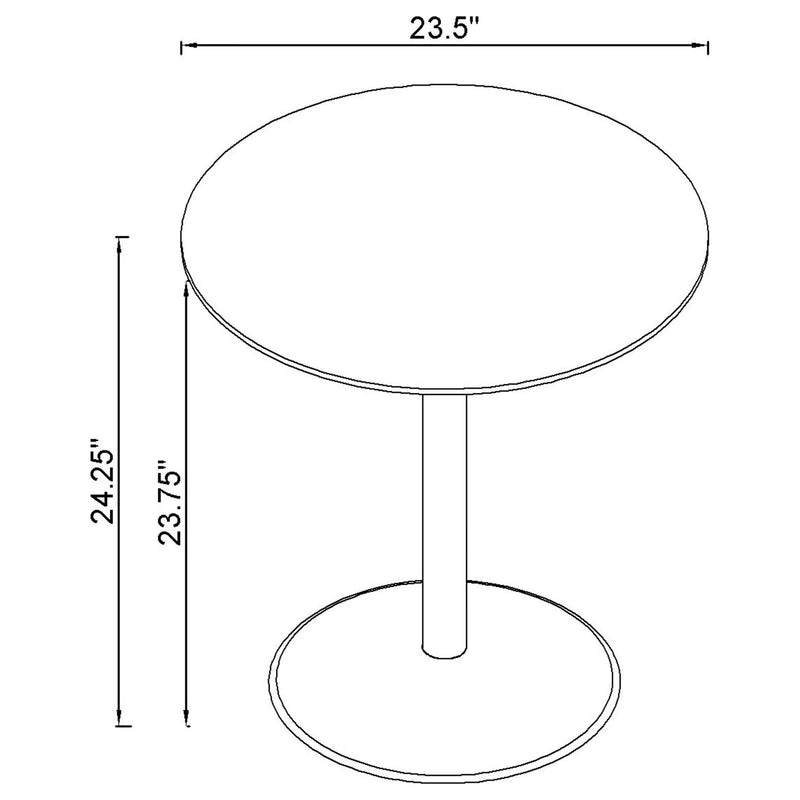 Ganso Black 2-piece Round Glass Top Coffee and End Table Set - Ornate Home