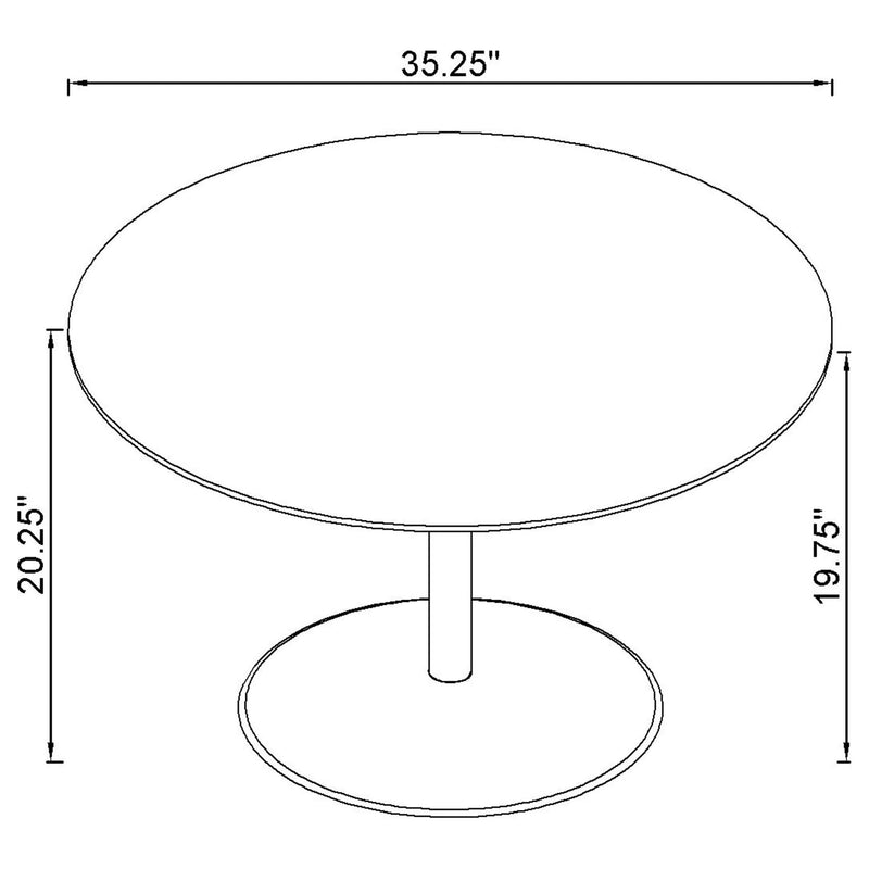 Ganso Black 2-piece Round Glass Top Coffee and End Table Set - Ornate Home
