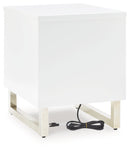 Gardoni White/Black Chairside End Table - Ornate Home