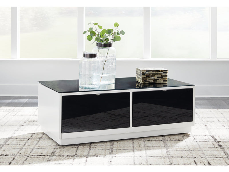 Gardoni White/Black Coffee Table - Ornate Home