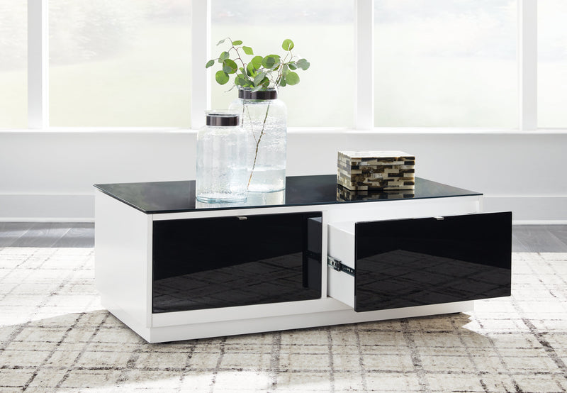 Gardoni White/Black Coffee Table - Ornate Home