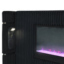 Garner Black/Gray EK Bed w/Fireplace, LED, Reading Light, Speaker, Bluetooth, USB - Ornate Home