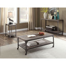 Gorden Weathered Oak/Antique Nickel Coffee Table - Ornate Home