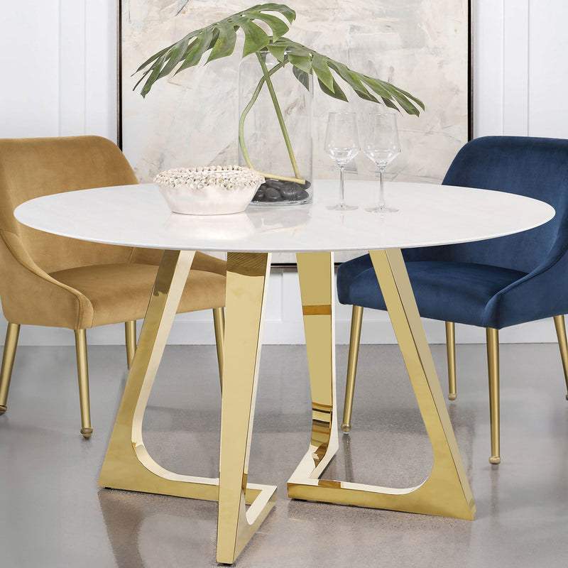Gwynn White/Gold Dining Room Table - Ornate Home