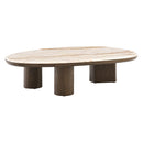 Haidar Natural Marble/Brown Coffee Table - Ornate Home