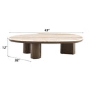 Haidar Natural Marble/Brown Coffee Table - Ornate Home
