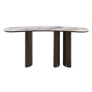 Hanale Natural Marble/Brown Console Table - Ornate Home