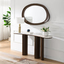 Hanale Natural Marble/Brown Console Table - Ornate Home