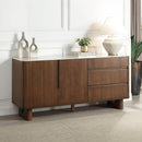 Harvey Ceramic Top/Walnut Server - Ornate Home