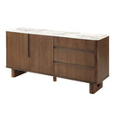 Harvey Ceramic Top/Walnut Server - Ornate Home