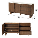 Harvey Ceramic Top/Walnut Server - Ornate Home