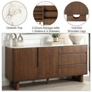 Harvey Ceramic Top/Walnut Server - Ornate Home