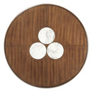Harvey Engineered Stone/Brown Round Dining Table - Ornate Home