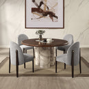 Harvey Engineered Stone/Brown Round Dining Table - Ornate Home