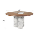 Harvey Engineered Stone/Brown Round Dining Table - Ornate Home