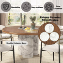 Harvey Engineered Stone/Brown Round Dining Table - Ornate Home