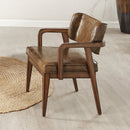 Harvey Leatherette/Brown Arm Chair (Set of 2) - Ornate Home