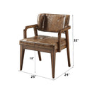 Harvey Leatherette/Brown Arm Chair (Set of 2) - Ornate Home