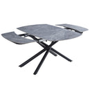 Hester Ceramic Top/Black Dining Table - Ornate Home