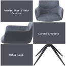 Hester Gray Arm Chair (Set of 2) - Ornate Home