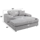 Hilde Beige Jumbo Corduroy Chaise w/2 Pillows - Ornate Home