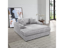 Hilde Beige Jumbo Corduroy Chaise w/2 Pillows - Ornate Home