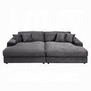 Hilde Dark Gray Jumbo Corduroy Double Chaise Sectional - Ornate Home