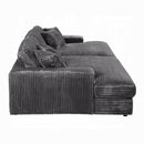 Hilde Dark Gray Jumbo Corduroy Double Chaise Sectional - Ornate Home