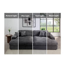 Hilde Dark Gray Jumbo Corduroy Double Chaise Sectional - Ornate Home